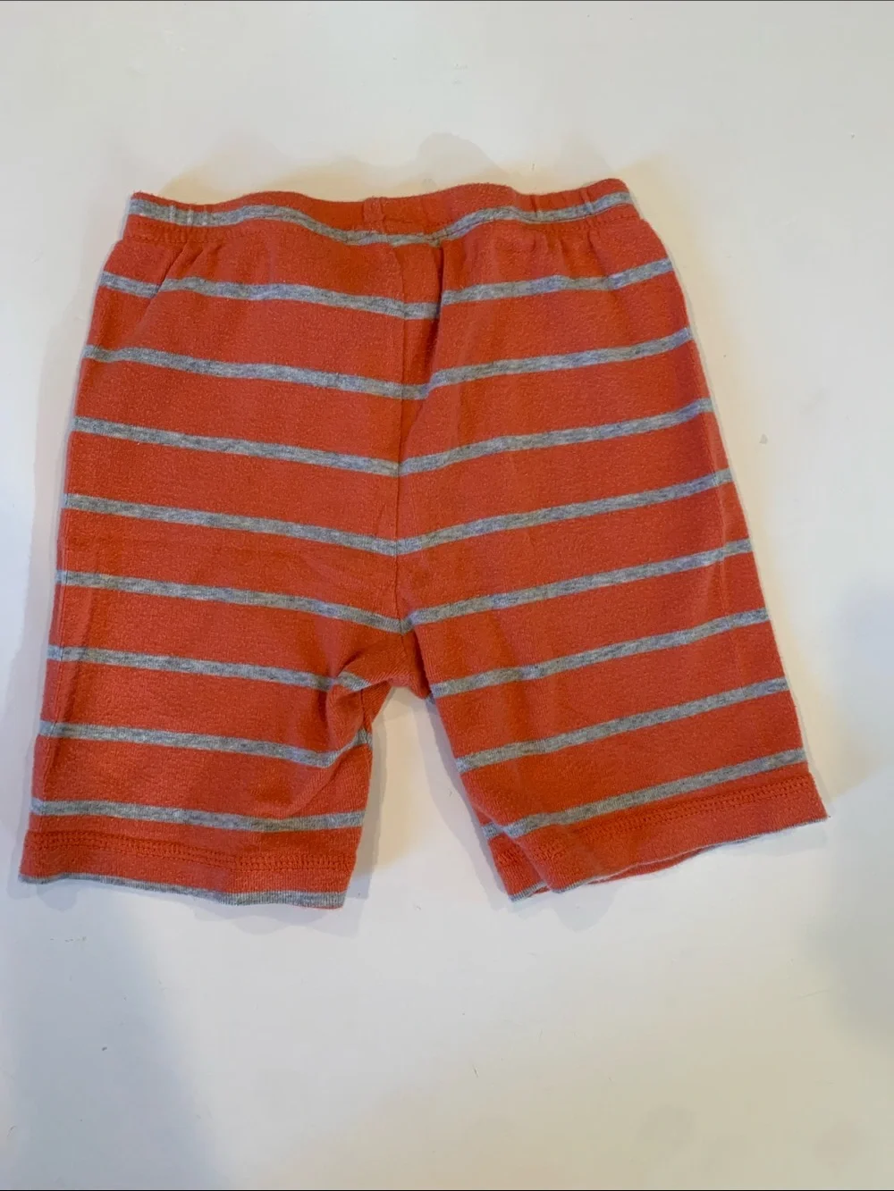 Carter's Simple Joys Bots 4T Coral and Gray Striped Cotton Knit Pajama Shorts